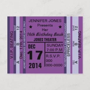 Ticket To Fun Invitation Postcard