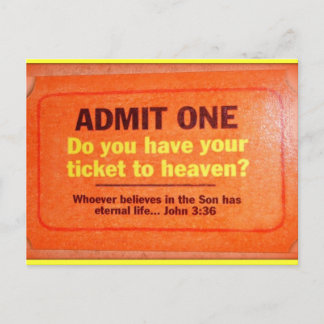 Ticket to heaven postcard
