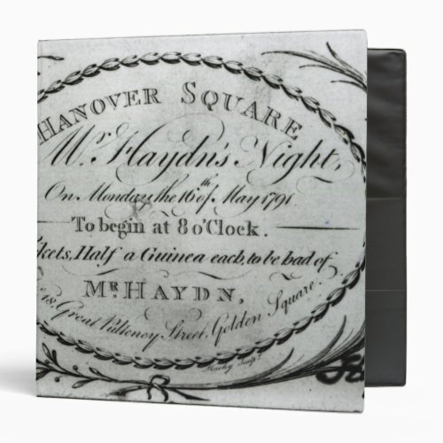 Ticket to Mr Haydns Night in Hanover Binder