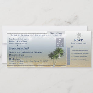 Ticket to Paradise Wedding Destination Invitations