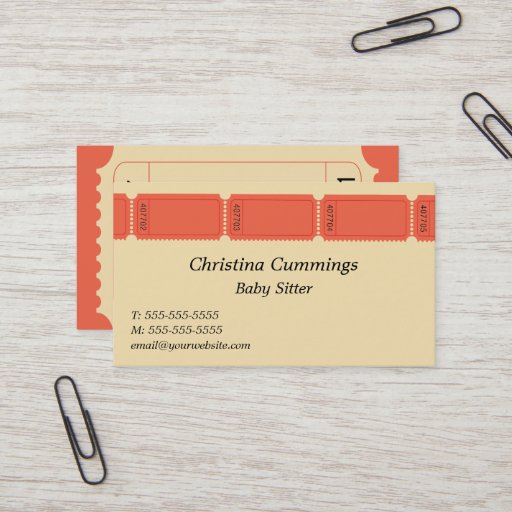 Customizable Tickets Business Card