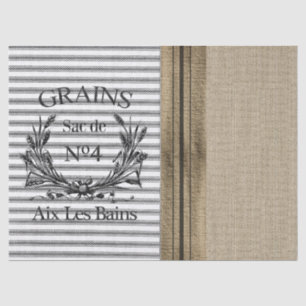 Ticking Burlap Grain Sack Tissue Paper