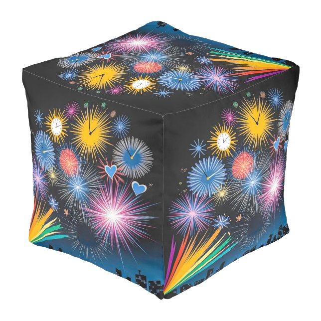 Ticking Fireworks Pouf (Angled Back)