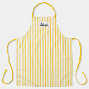 Ticking Stripe Vintage Farmhouse Mustard Yellow Apron