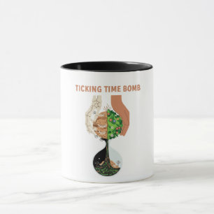 Ticking Time Bomb Earth Hourglass Environmental Mug