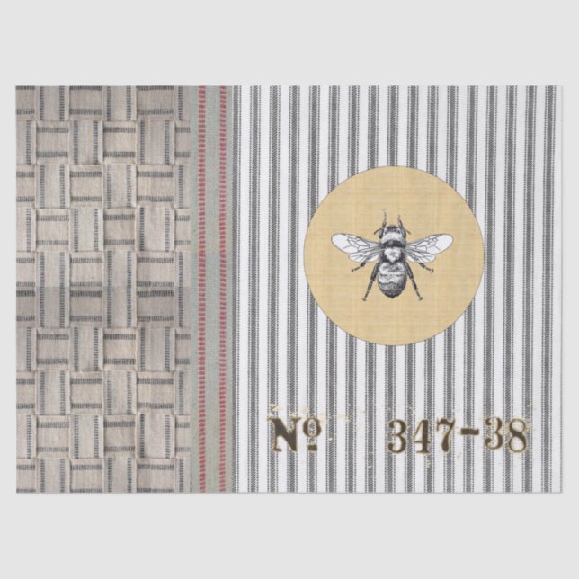 Ticking Woven Jute Bee Tissue Paper (Front)