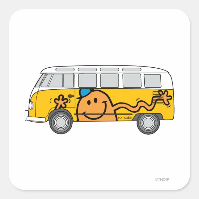 Tickle Bus Square Sticker (Front)