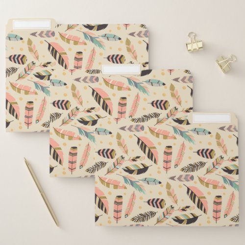 Tickle Feather Boho Pattern File Folder