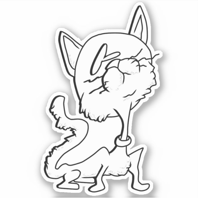 TICKLE ME SILLY CAT2 STICKER (Front)