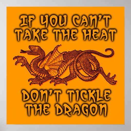 Tickle The Dragon Funny Poster Humor 