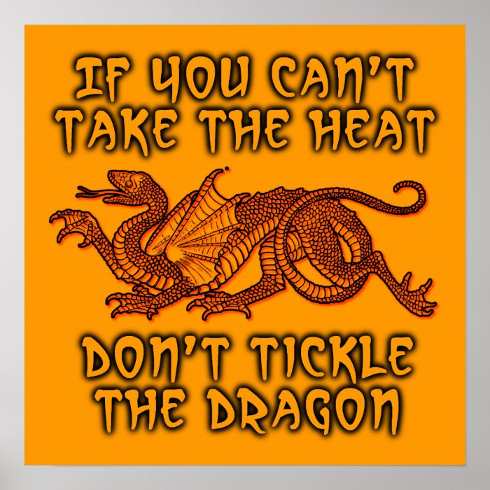 Tickle The Dragon Funny Poster Humor