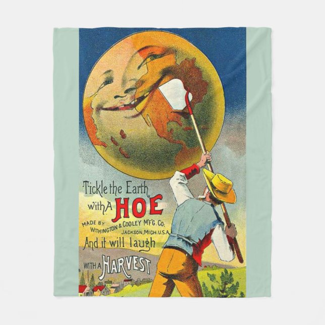 Tickle the Earth - Victorian trade card print Fleece Blanket (Front)