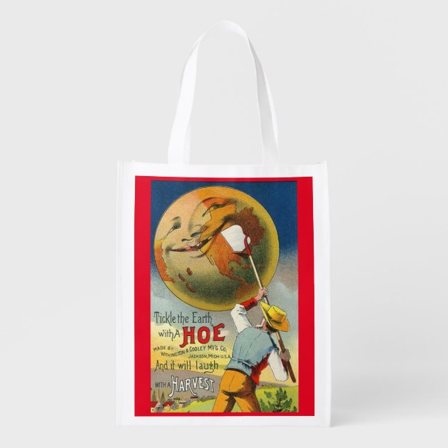 Tickle the Earth - Victorian trade card print Grocery Bag (Front)