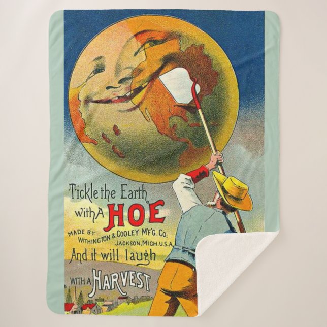 Tickle the Earth - Victorian trade card print Sherpa Blanket (Front)
