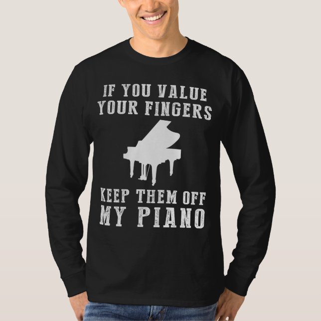 Tickle the Ivories - Keep Off My Piano Funny Tee & (Front)