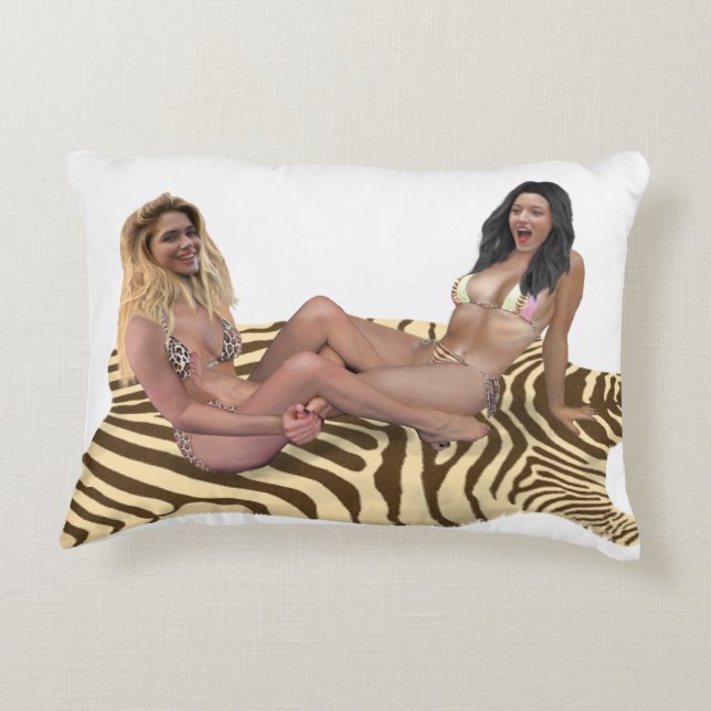 TICKLE WRESTLING BABES ACCENT PILLOW (Back)