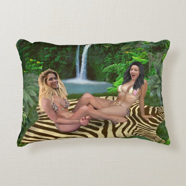 TICKLE WRESTLING BABES ACCENT PILLOW (Front)