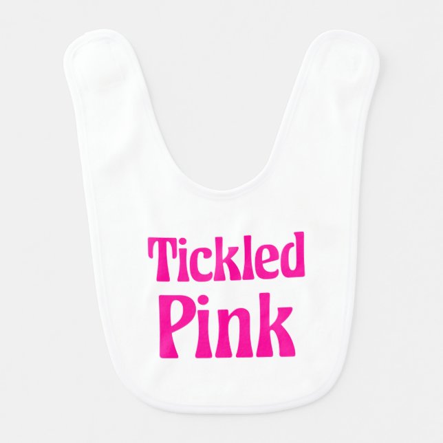 Tickled Pink Baby Bib (Front)