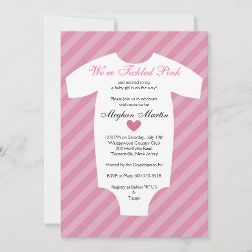 Tickled Pink Baby Shower Invitation