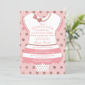 Tickled Pink Baby Shower Invitation, Faux Glitter Invitation (Standing Front)