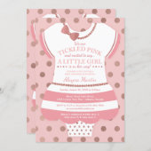 Tickled Pink Baby Shower Invitation, Faux Glitter Invitation (Front/Back)
