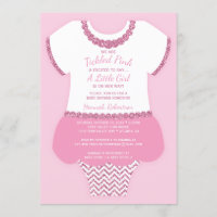 Tickled Pink Baby Shower Invitation, Faux Glitter