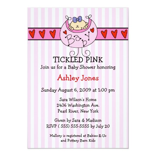 Tickled Pink Shower Invitations 8