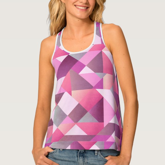 Tickled Pink Designer Womens Racerback Tank Top (Front)