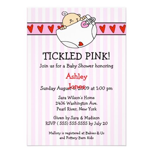 Tickled Pink Shower Invitations 6