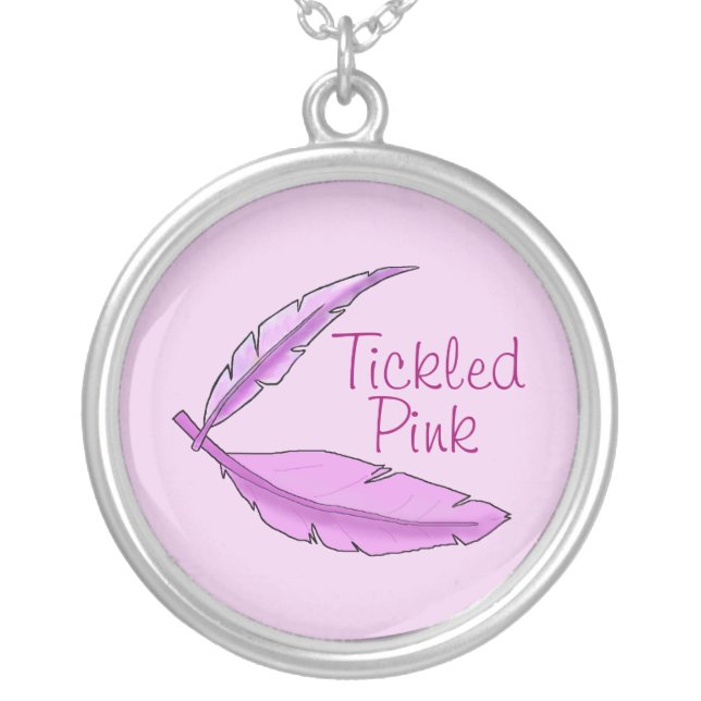 Tickled Pink Feather "Remission" Necklace (Front)