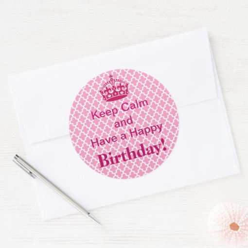 Tickled Pink Keep Calm Birthday Stickers Zazzle