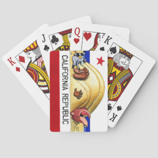 Ticklish California Bear Flag Poker Cards