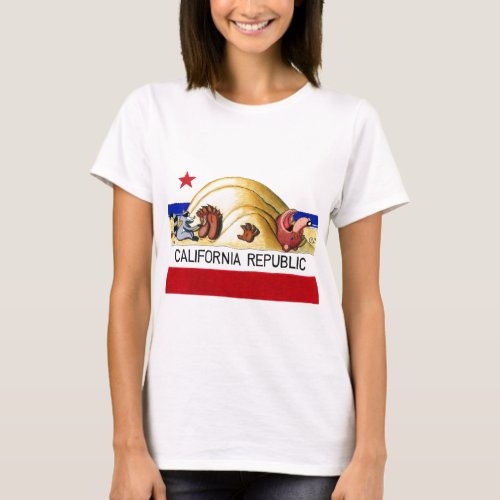 Ticklish California Bear Flag T_Shirt