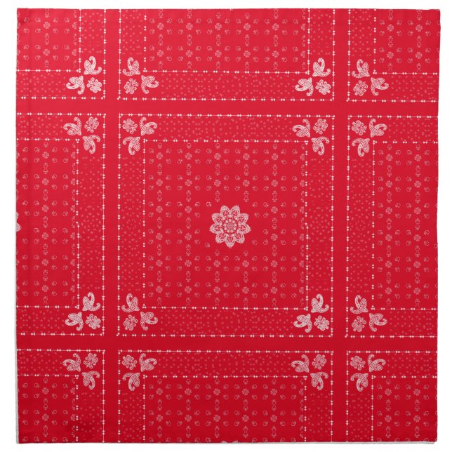Ticky Cactus Napkin - Red (Front)