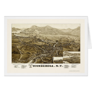 Ticonderoga, NY Panoramic Map - 1884 Cards