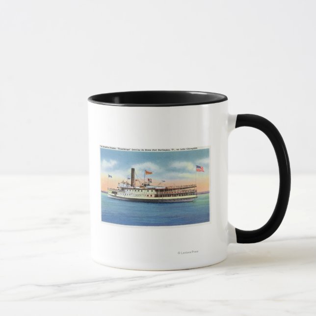 Ticonderoga Steamer Leaving Port Burlington, Mug (Right)