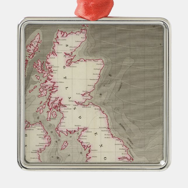 Tidal chart British Seas Metal Ornament (Front)