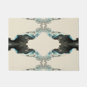 Tidal Echoes — Abstract Fluid Ink Pattern Doormat