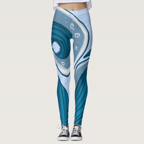 Tidal Wave Abstract Ocean Leggings