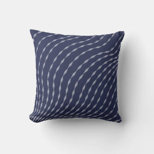 Tidal Whisper Pillow: Flowing Indigo Dreams Throw Pillow