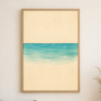 Tide Line Watercolour Coastal Art Poster