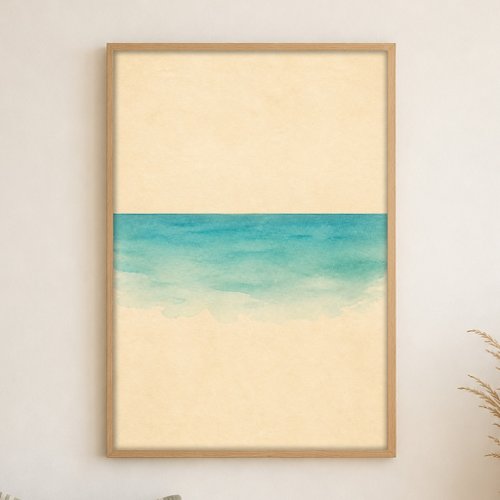 Tide Line Watercolour Coastal Art Poster