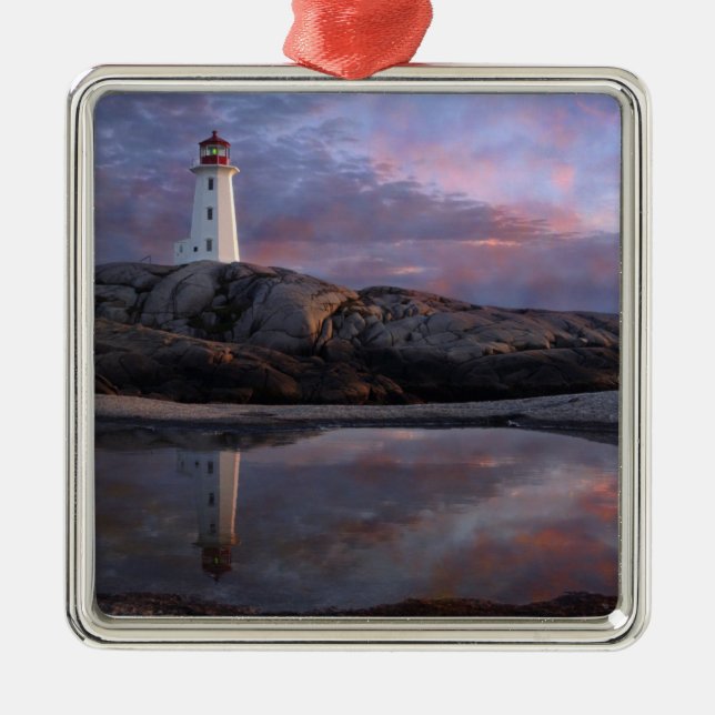 Tide Pool by Lighthouse Metal Ornament (Front)