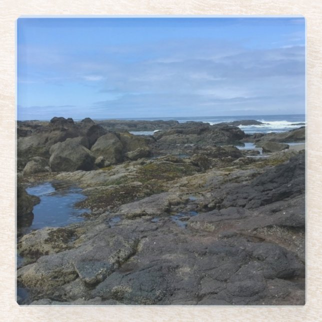 Tide Pools at Bob Creek, OR Glass Coaster (Front)