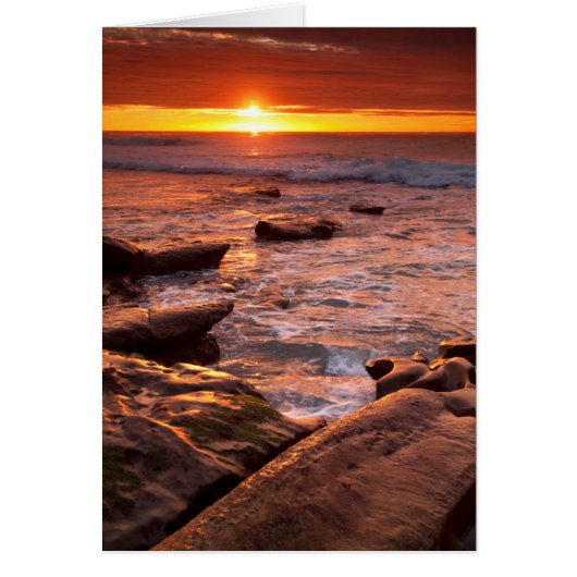 Tide pools at sunset, California Cards (Front)