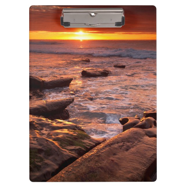 Tide pools at sunset, California Clipboard (Front)