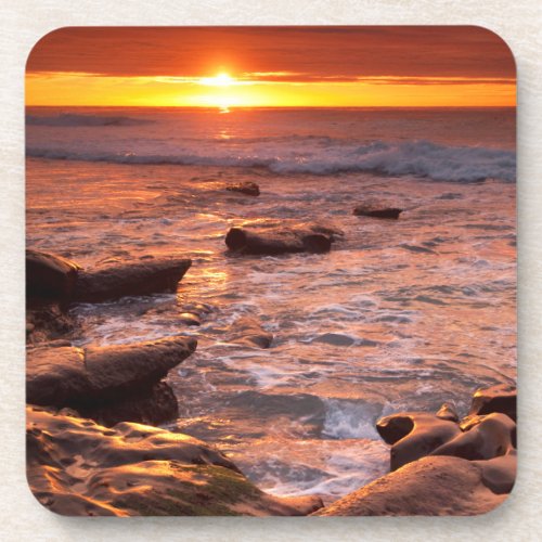 Tide pools at sunset California Coaster