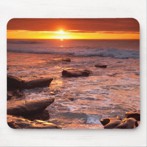 Tide pools at sunset California Mouse Pad