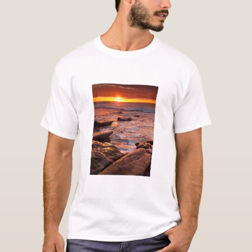 Tide pools at sunset California T_Shirt