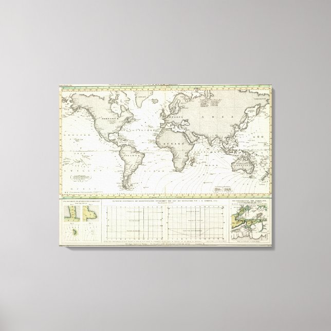 Tide-wave Atlas Map Canvas Print (Front)